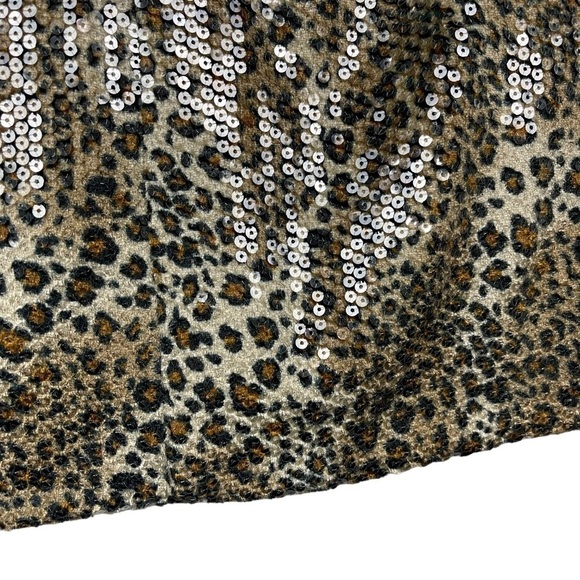 SUE WONG NOCTURNE SEQUIN LEOPARD CAP SLEEVE SCOOP NECK RETRO COCKTAIL DRESS - Picture 13 of 15